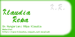 klaudia repa business card