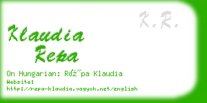 klaudia repa business card